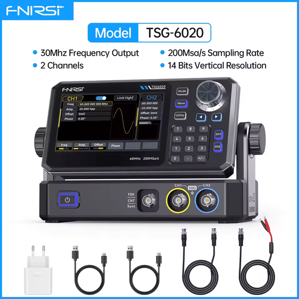 FNIRSI TSG6020 &mdash; двоканальний генератор сигналів для майстерні, лабораторії та сервісу fn-tsg6020 фото