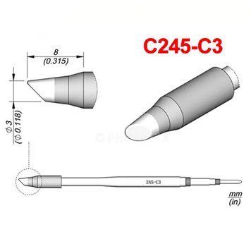 Змінне паяльне жало Phonefix C245-C3 зі скошеним наконечником 3 мм с245-с3 фото