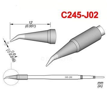 Паяльне жало Phonefix C245-J02 із вигнутим конусним наконечником 0,4 мм c245-j02 фото