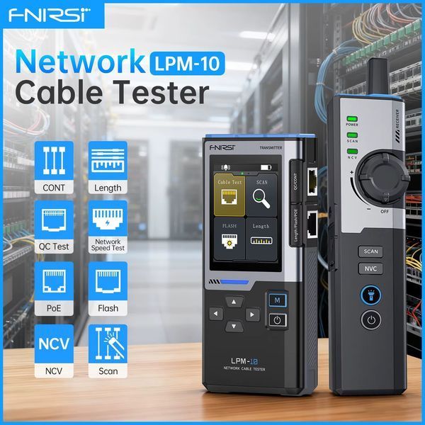 FNIRSI LPM-10A &mdash; багатофункціональний кабельний тестер і трасошукач RJ45/RJ11 з PoE, вимірюванням довжини та пошуком портів fn-lpm-10a фото