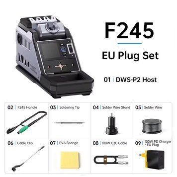 FNIRSI DWS-P2 &mdash; автономна портативна паяльна станція 100 Вт з USB Type-C PD, акумулятором і нагріванням 100&ndash;450 &deg;C fn-dws-p2-c245 фото