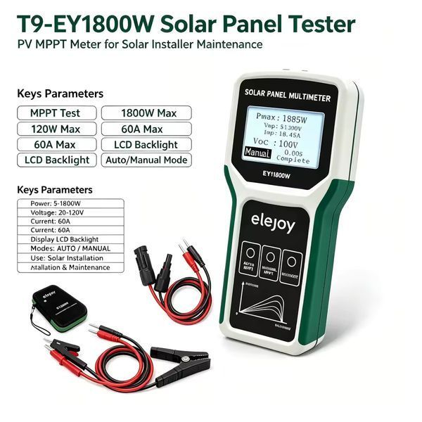 Тестер сонячних панелей ELEJOY EY1800W, MPPT, 1800 Вт, 120 В, 60 А ey-1800w фото